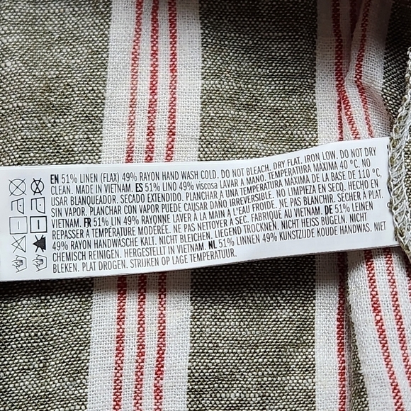 Size L Mini dress Spaghetti straps Linen blend Green white FOREVER 21 #79 - Picture 15 of 15